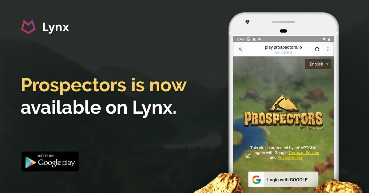 MINE GOLD - BUILD YOUR WORLD!
The digital gold rush is here! 

Check <a href="/prospectorsgame/">Prospectors</a> on <a href="/Lynxwallet/">Lynx Wallet</a>  desktop: lynxwallet.io

#blockchaintech  #BlockchainGames #cryptocurrency #cryptotwitter #digitalwallet