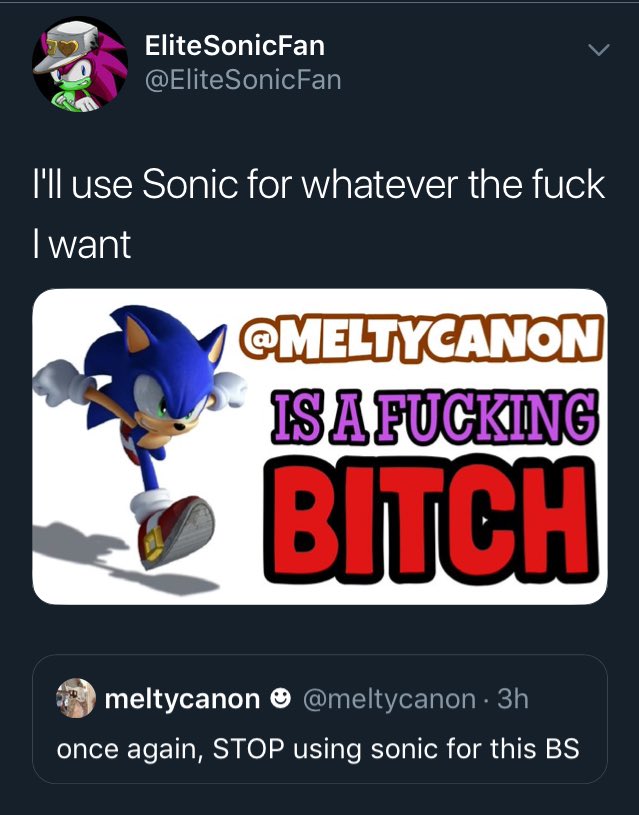 BitchAssBowie's tweet photo. Sonic just ended this mans whole career https://t.co/j1wj1vPm0e