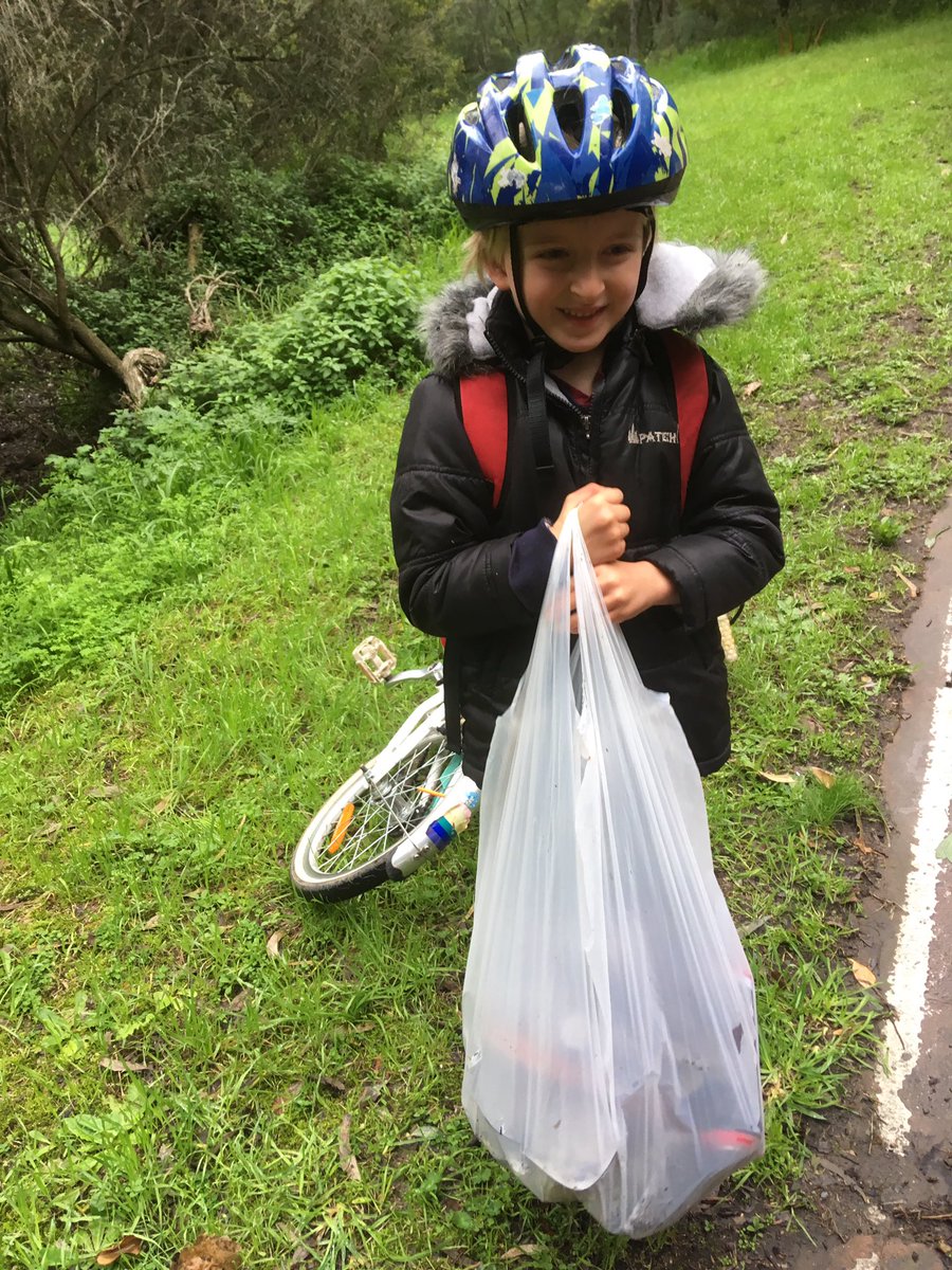 We cleaned one bag this morning on way to school. How many for you today? Show us! <a href="/YarraCouncil/">Yarra City Council</a> <a href="/MerriCreekGroup/">MerriCreek Residents</a> <a href="/CityofDarebin/">City of Darebin</a>
