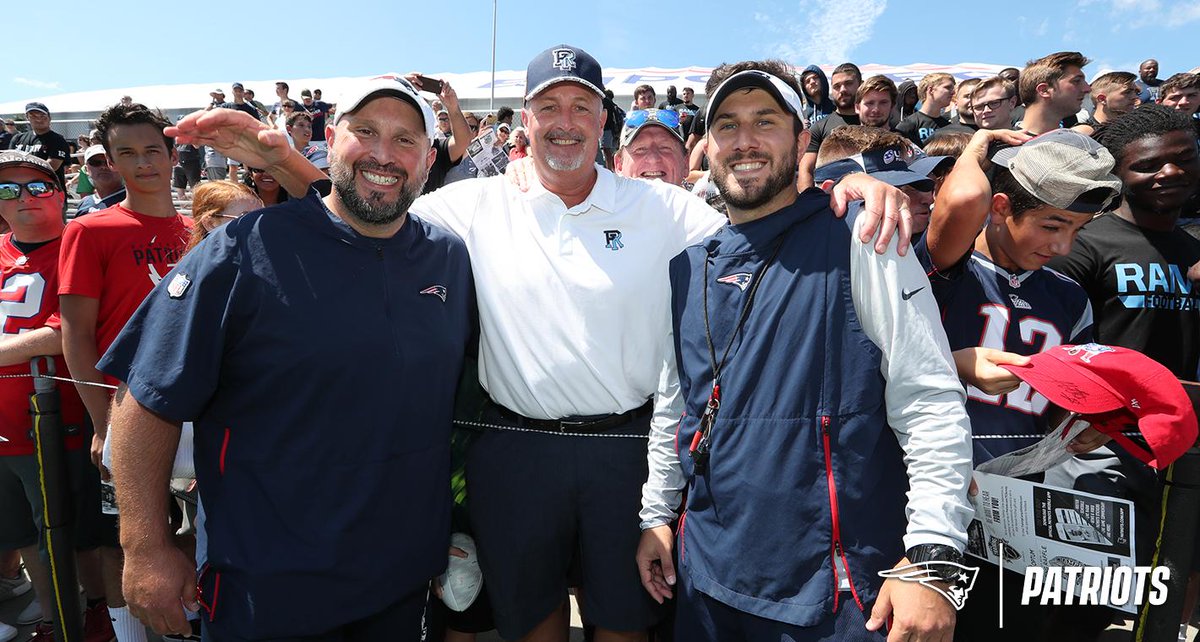 Patriots's tweet photo. From one New England football team to another.

Great to have you out at #PatsCamp, @RhodyFootball! https://t.co/DtRRwMWYQ3