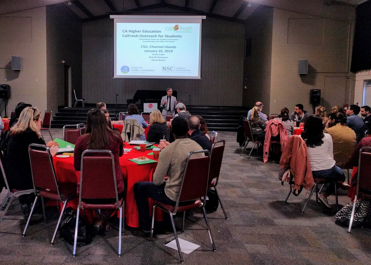 CHCChicoState's tweet photo. Our #CalFreshOutreach partner training kicks off this week. We will be visiting 39 incredible college campuses across California who are providing #BasicNeeds #FoodSecurity resources to their students. https://t.co/Mum4y5Gs9v