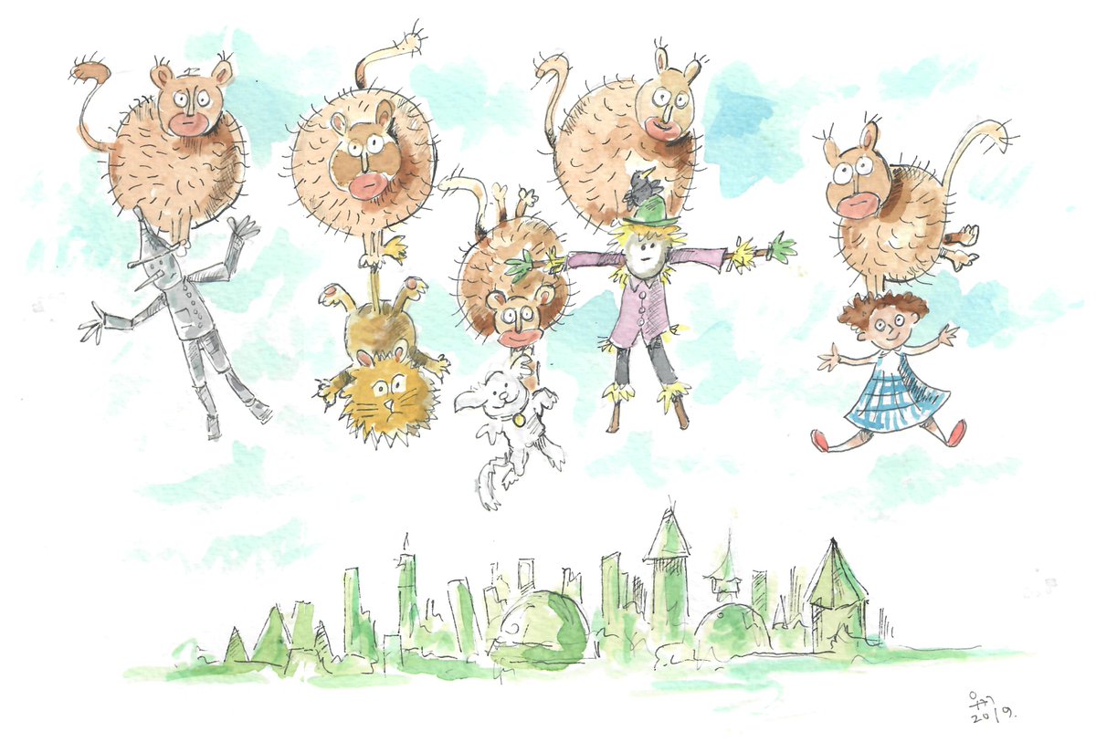 iawima's tweet photo. Hi @Animaloonies @JonsCrazyTweets happy #MonkeyloonDay here are my #MonkeyLoons carrying away Toto and friends. #Animaloon_Collective #TheWizardOfOz #MonkeyLoon https://t.co/27pLotou6v