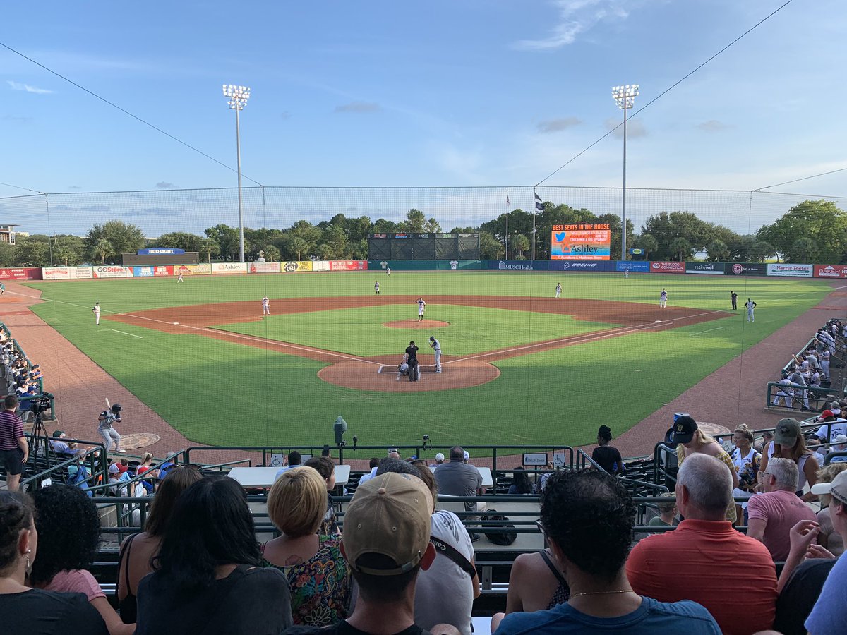 EdMLeonard's tweet photo. Enjoying the @ChasRiverDogs from Section 206 row 7 seat lucky 13!  #threegenerations #meghantoo https://t.co/p8THVNMVKi