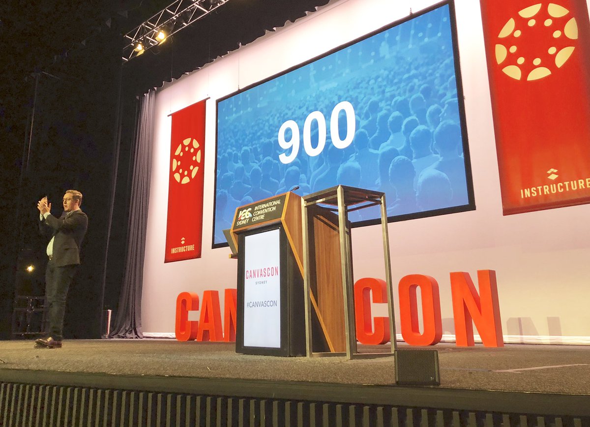 HMErickson's tweet photo. Kicking off @CanvasLMS #CanvasCon Sydney with 900 of our closest Edu friends. The largest CanvasCon to date! https://t.co/M8D9h9f9tl