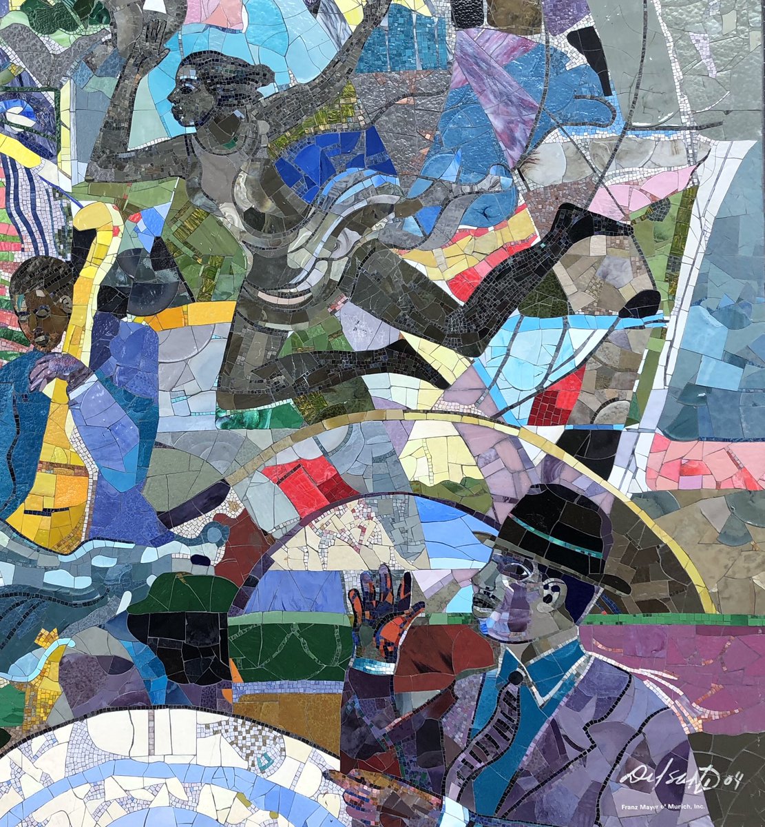 HarlemHandbook's tweet photo. In 2006 the artist, #LouisDelsarte completed this colorful glass mosaic, ”Spirit of Harlem.” This piece was inspired by the #HarlemRenaissance and thus focused on African-American musicians, singers, and dancers.
#Harlem #Art #SpiritofHarlem #HarlemWeek #AfricanAmerican https://t.co/fnWmGktL5w