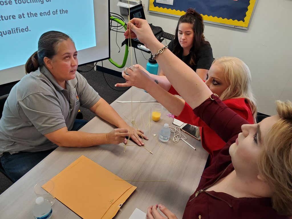 SimiInstitute's tweet photo. The #MarshmallowProject was an amazing #teambuilding lesson about preconceptions and prototyping for our staff today. #Welding #MachineTech and #DentalTech all had the advantage with their engineering skills, but #Cosmetology won. https://t.co/QBUd6w1JaX https://t.co/EjlHap1MRj