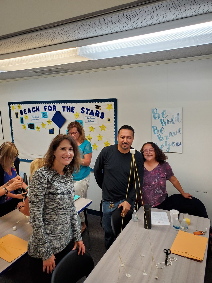 SimiInstitute's tweet photo. The #MarshmallowProject was an amazing #teambuilding lesson about preconceptions and prototyping for our staff today. #Welding #MachineTech and #DentalTech all had the advantage with their engineering skills, but #Cosmetology won. https://t.co/QBUd6w1JaX https://t.co/EjlHap1MRj