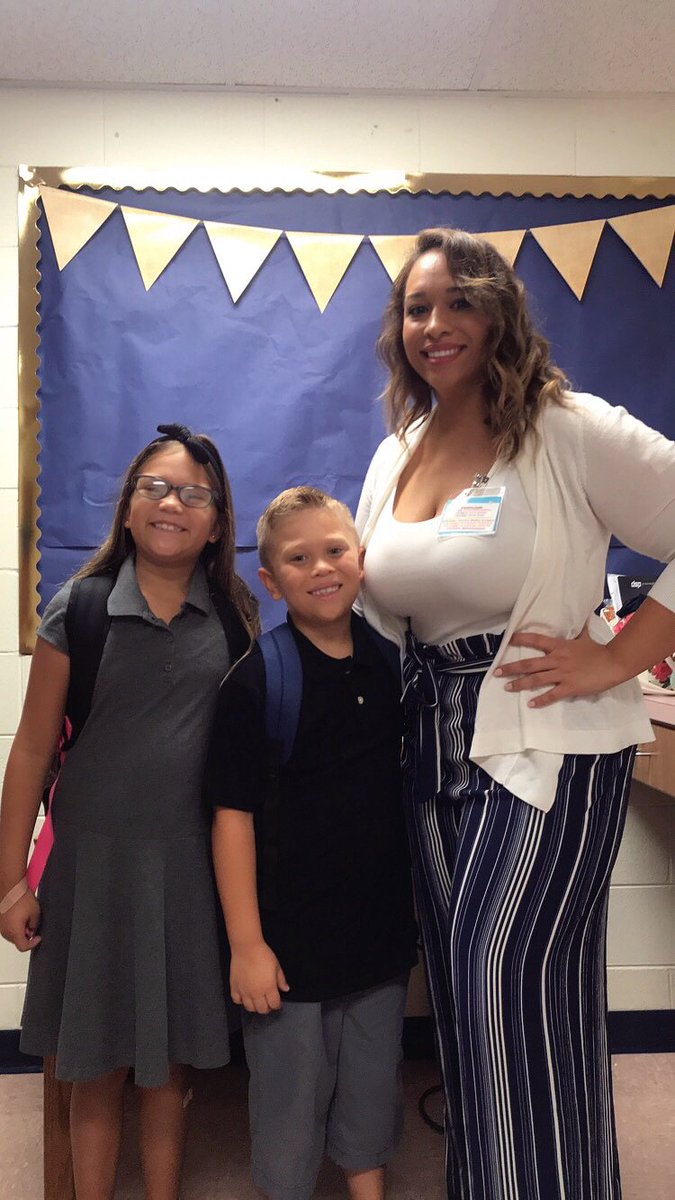 MBocharski's tweet photo. First day of school with my babies. https://t.co/I9afvKUm7Q