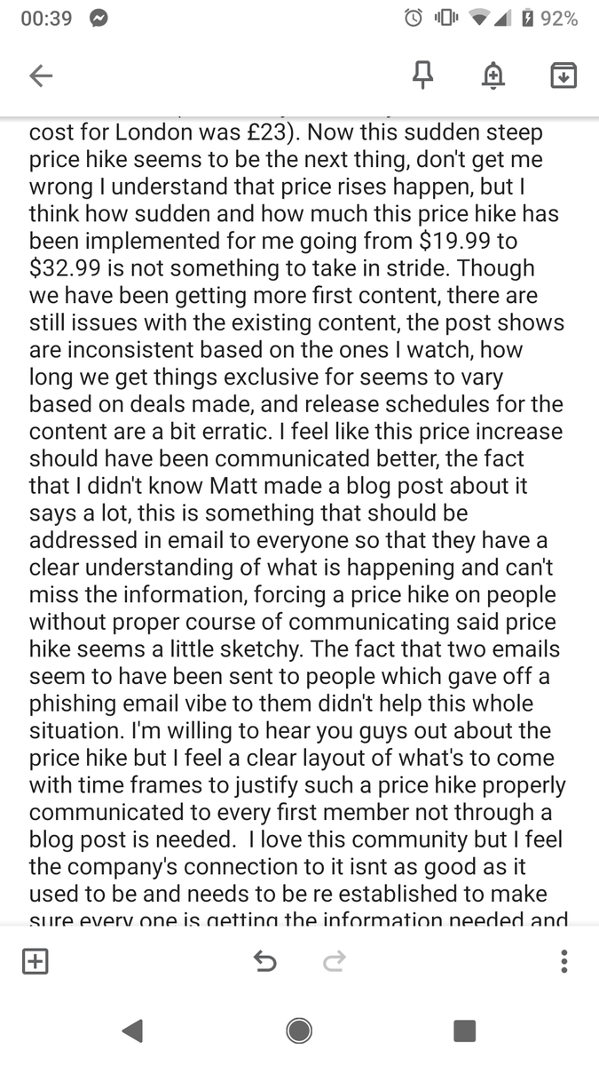 KateA535's tweet photo. Dear @RoosterTeeth some thoughts on the recent price hike. #rtfirst
#roosterteethfirst https://t.co/S9kF0j1cEw