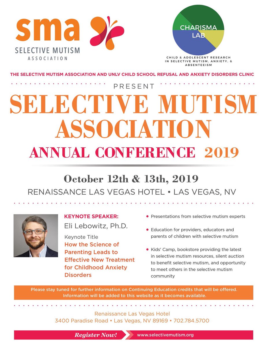 Selective Mutism Association’s Annual Conference | October 12-13, 2019 | Renaissance Hotel, Las Vegas <a href="/nvschoolpsychs/">NVASP</a> <a href="/FindTheirVoices/">Selective Mutism Association</a> <a href="/unlvcoe/">UNLV College of Education</a> <a href="/SASPunlv/">SASP at UNLV</a>