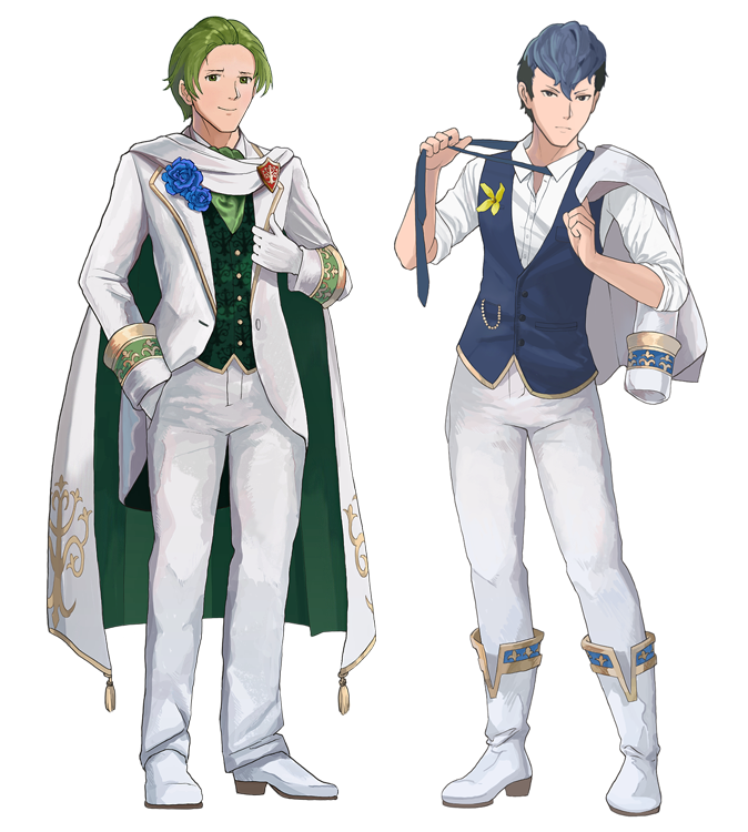 YaysterArt's tweet photo. You've seen my groom Forsyth - and I drew a groom Python to go with him! :) This is Python, Wedding Crasher! He's just there for the buffet. 💙💚
#FireEmblem https://t.co/VyP6j675ar