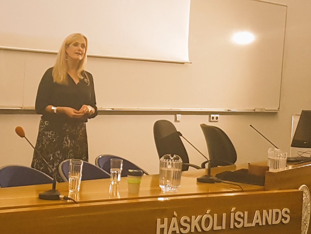 WEAll_Alliance's tweet photo. #WEAll's @KTrebeck introducing audiences in Iceland to the Economics of #Arrival: "GDP rich countries have arrived- the work of growth is done. The time has come to switch gear and make ourselves at home."
.
.
#wellbeingeconomy #postgrowth #AdaptEcon https://t.co/e7sW8cuphx