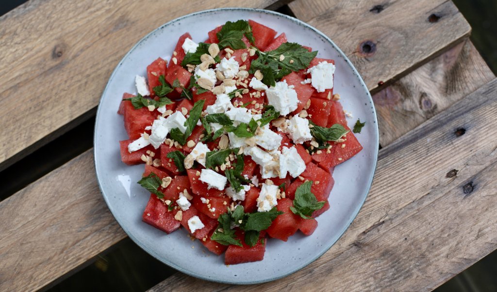 Wassermelonen-Feta Salat marymedeli.com/2019/08/27/was…