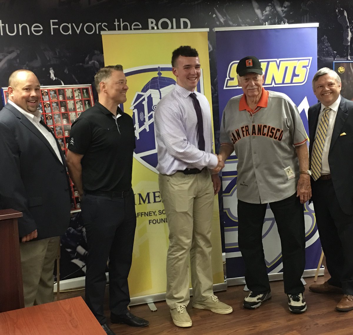 TWLasVegas's tweet photo. Presented the Gaylord Perry Scholarship to Brian Forbes yesterday. (Remember that name!) Thank you to #limestonecollege for your partnership on behalf of @TheVacationDR and all of us @diamondresorts https://t.co/gM0exEjXa9