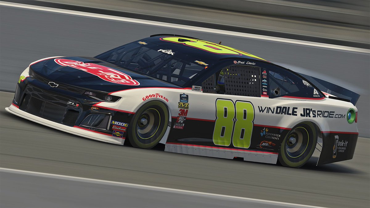 JRMotorsports's tweet photo. TONIGHT!!!!

Don't miss the Peak @iRacing Series @TooToughToTame at 9:00 p.m. ET on https://t.co/IeHCM1VUi7 to see @MikeConti5 run for a championship and @bdavies_88 pilot this @markmartin / @keselowski Throwback No. 88 @tdjf Chevy! 

#JRNation #NASCARThrowback https://t.co/QorsHVo1Yf