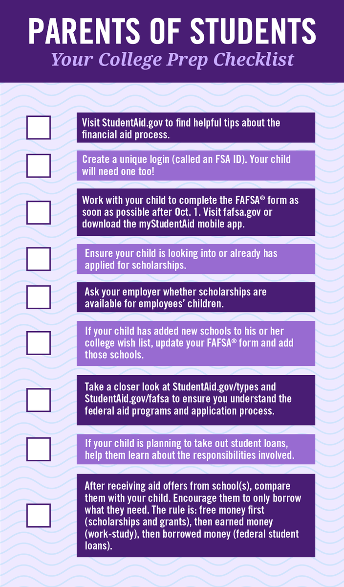 FAFSA's tweet photo. Check yourself! ✅ Whether you’re a student or parent submitting a FAFSA form for the first time, we have the tools you need to get started. https://t.co/DMmDOjfnjb