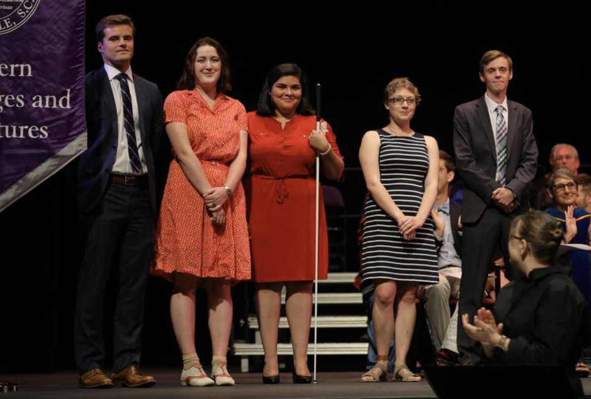 FurmanU's tweet photo. Yesterday at Convocation, five seniors were presented as the Furman Fellows Class of 2020. These students are recognized as being exceptional examples of the ideals of Furman and are each presented with $10,000 to aid in the continuation of their achievements. https://t.co/86AuRZMktQ