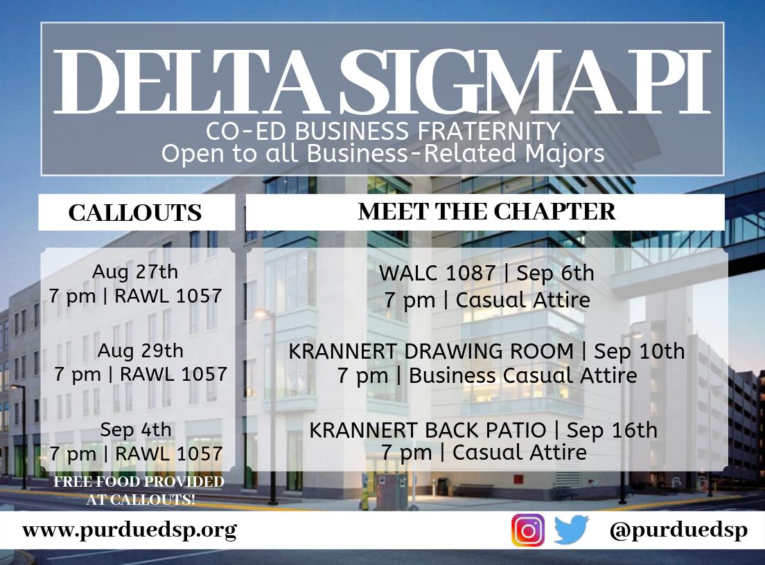 Our first two callouts are this week! The first one is TONIGHT! Be sure to stop by, find out what we're all about, and enjoy some free food! We hope to see you there! #dsp #recruitment