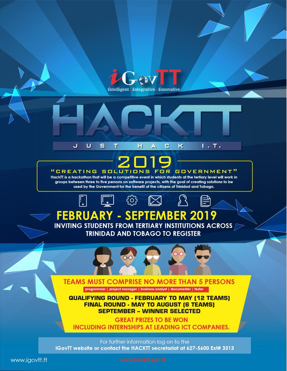 iStarr's tweet photo. Just about to start #HackTT Finals Day 2!
I'm a judge along with @lorenzohodges, @KernElliott , @teamincus'
Leslie Lee Fook and @janalexa
Today we're hearing from Code Innovators (@COSTAATTSOBIT ) and Kaizen Koderz (@SBCS) who are both presenting solutions in e-Appointments https://t.co/QBspnDMUwf
