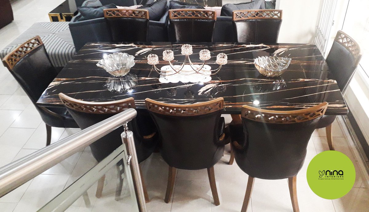 Nina Interiors Di Twitter The Black 8 Seater Marble Top Dining Table Experiencedistinction As You Dine Finedining Marble Classic Tabletoptuesday Https Tco Pxamag4p8u