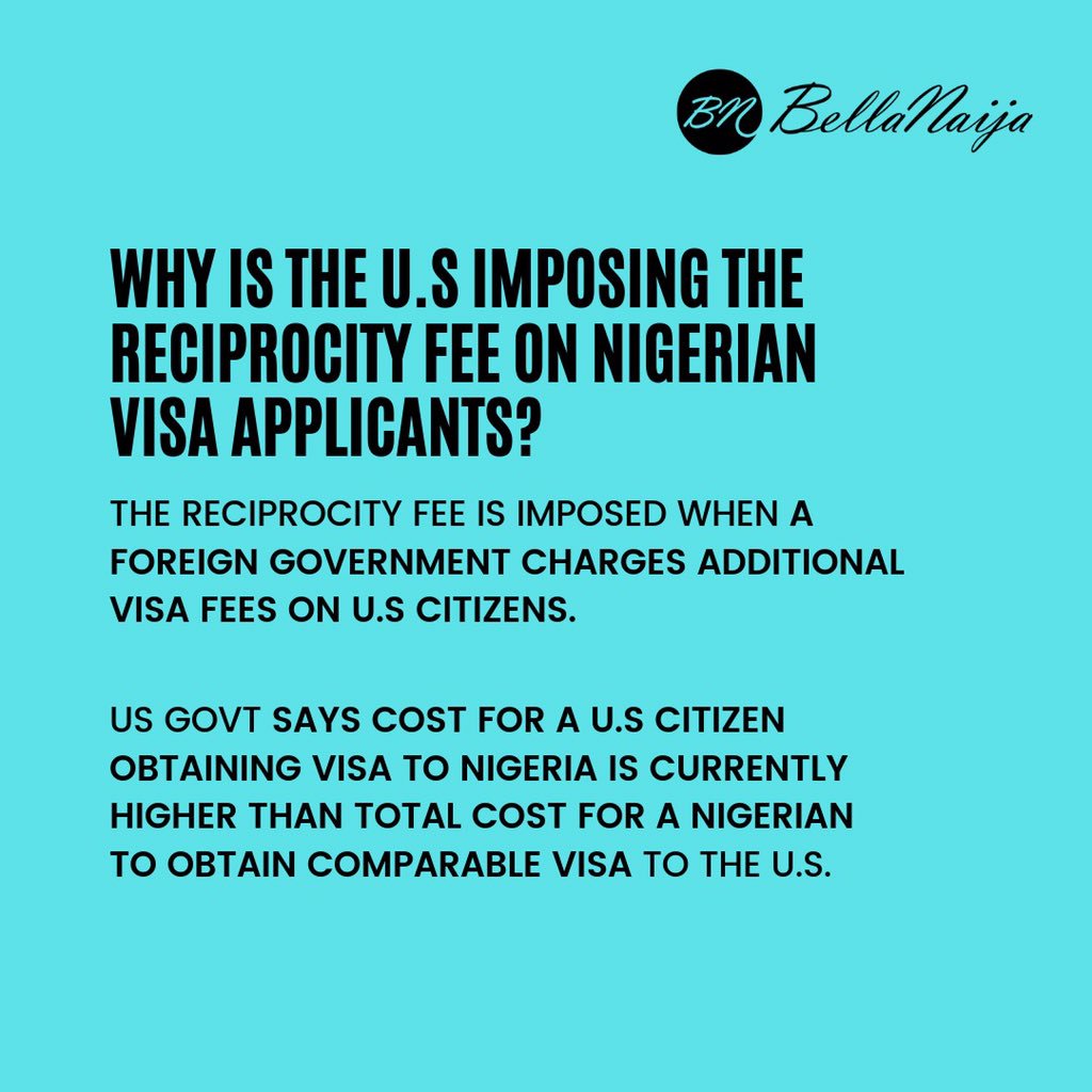 bellanaija's tweet photo. You’ve probably heard about the US Visa Reciprocity Fee. Here’s all you need to know about it. https://t.co/GN0E3j5QZn