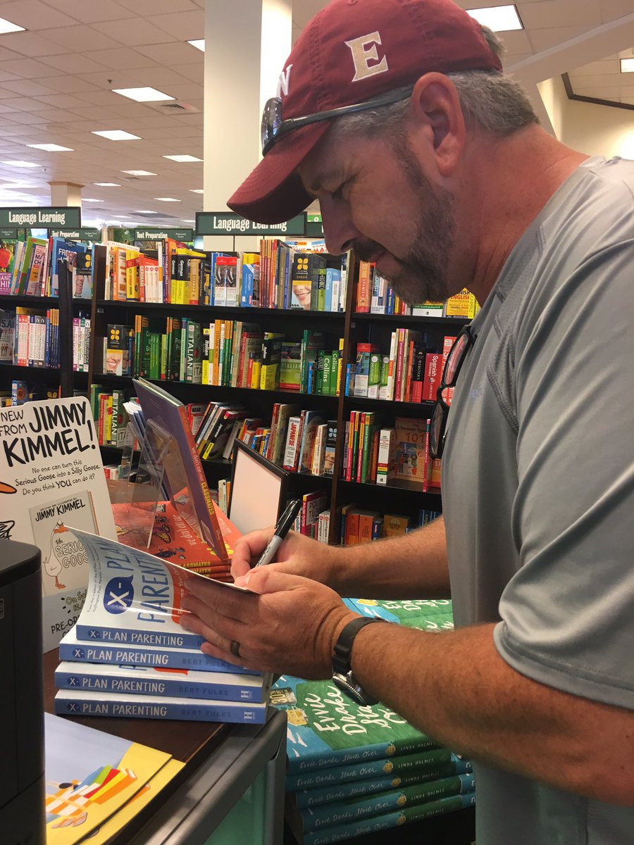 BertFulks's tweet photo. I’m hitting Barnes & Noble stores along the East coast, signing books and meeting new friends. Pop in and score a signed copy of #XPlanParenting
(Yes, sporting my daughter’s @elonuniversity Dance hat.)
@BNBuzz @simonschuster @AtriaBooks #HowardBooks #parentingtips #adventure https://t.co/lwl3sZZ301