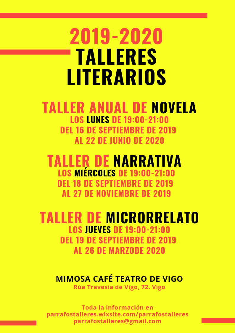ParrafosE's tweet photo. Ya tenemos fechas para nuestros talleres. 
Inscríbete en nuestra web: https://t.co/R0V08tK3wq
En nuestra página de Facebook: https://t.co/r6wcHRuH3W
O escríbenos si tienes alguna duda a parrafostalleres@gmail.com
Nos vemos pronto. https://t.co/TNbwmhXzYG