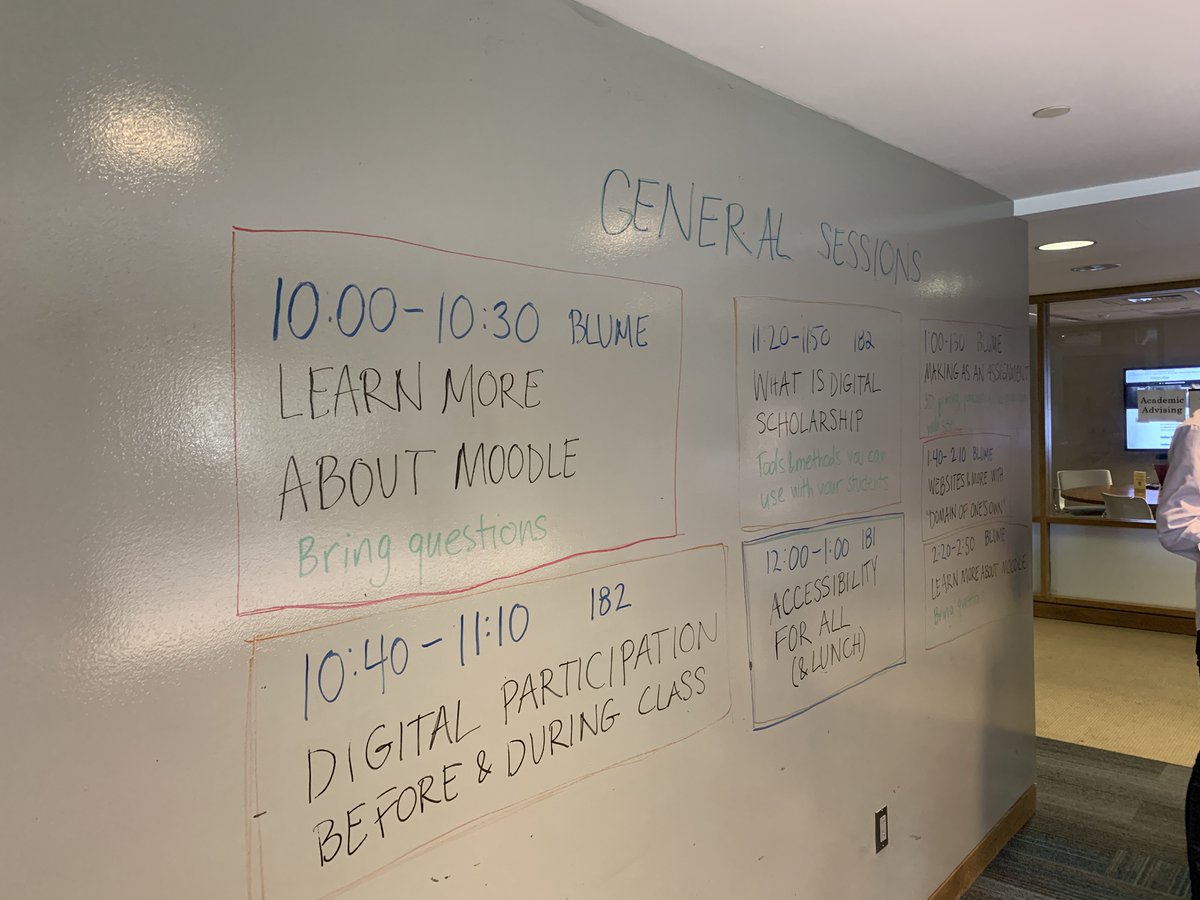 TrinEdTech's tweet photo. Faculty Jumpstart Day in @trinitylibrary, with tons of resources to get ready for next week. https://t.co/c7JjECZiAb