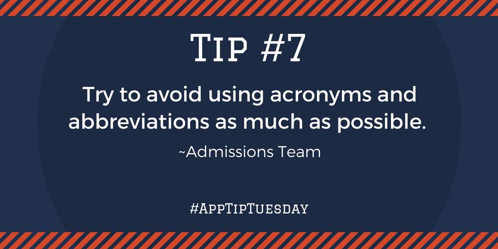 MinesAdmissions's tweet photo. You can rotfl and yolo all you want, just not on your college apps 😉
#AppTipTuesday #ApplyMines #FutureOredigger https://t.co/8Bi05JPfQT