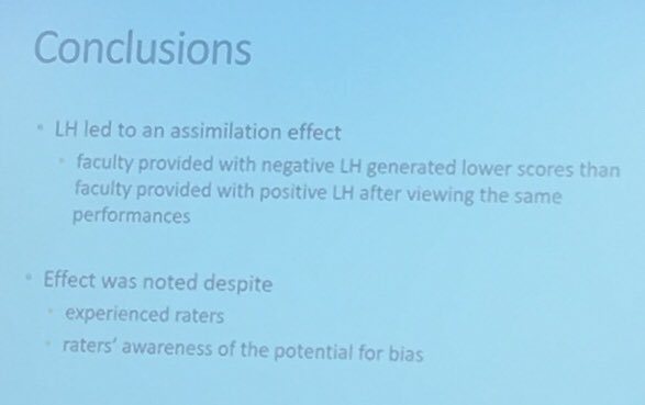 OpenLabyrin_UoN's tweet photo. Research question:Learner Handover(LH): How does it influence assessment? A:Could go both ways, however previous info from colleagues on student performance significantly influences next judgment, so is it good to do? Presented by Tammy Shaw...#feedback #feedforward #AMEE2019 https://t.co/r5u6IoAlzr
