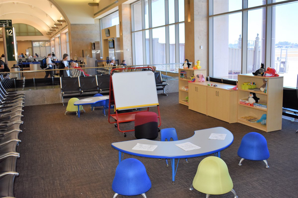 JohnWayneAir's tweet photo. Traveling with kids? Get the wiggles out before your flight by visiting our @MakeAWishOCIE children’s Wish Lounge in Terminal B (post-security) near Gates 11/12 where they can color, play games, read books and take a selfie with Ted-E-Bear! https://t.co/0g96c6nbFE #JWAWishes https://t.co/YNJZLQtYs7