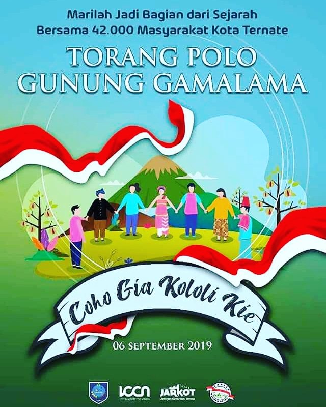 Maluku_Utara's tweet photo. Tabea.Ngoni masi inga maeng leng kli leng. Bkupegang tngn biking lingkarn. Coba bygkn tong maeng leng kli leng kuliling Pulau Tte Itu jdi crita 7 turunan.Nah, Festival Kota Kreatif di Tte, 2-7 Sep, ada item acra yg sma deng itu: "Coho Gia Kololi Kie". 42.000 org bkupegang tngan.. https://t.co/B2GCXxVf5k