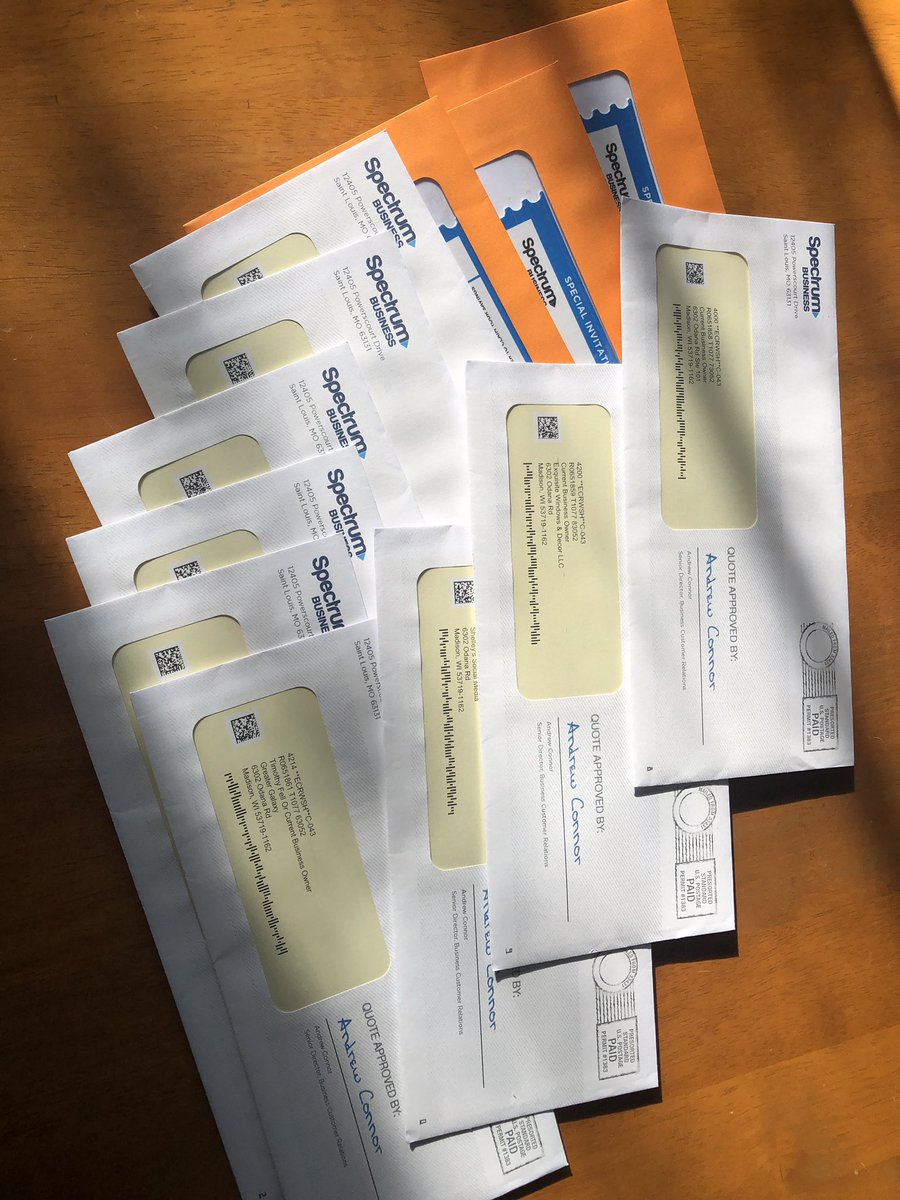 MatrixCoworking's tweet photo. “I chose them because of their amazing direct mail campaign” said 👏🏼no👏🏼customer👏🏼EVER! 📬 Dear @SpectrumBiz, if we have to resort to public shame, you know this is serious. Think about the trees, or the overhead savings, whatever floats your boat. Just makes this STOP! 🙅🏼‍♀️ https://t.co/0M4CK6VAn4