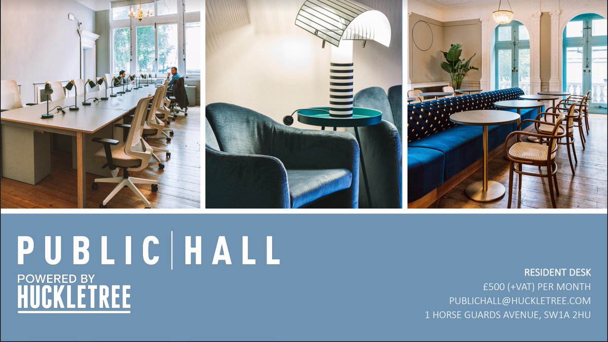 Looking for somewhere to work?
PUBLIC Hall is a brand new GovTech co-working space in the heart of Westminster 🇬🇧
Get in touch with publichall@huckletree.com or mira@public.io to find out more about resident desks!
#PUBLICHallUK #GovTech