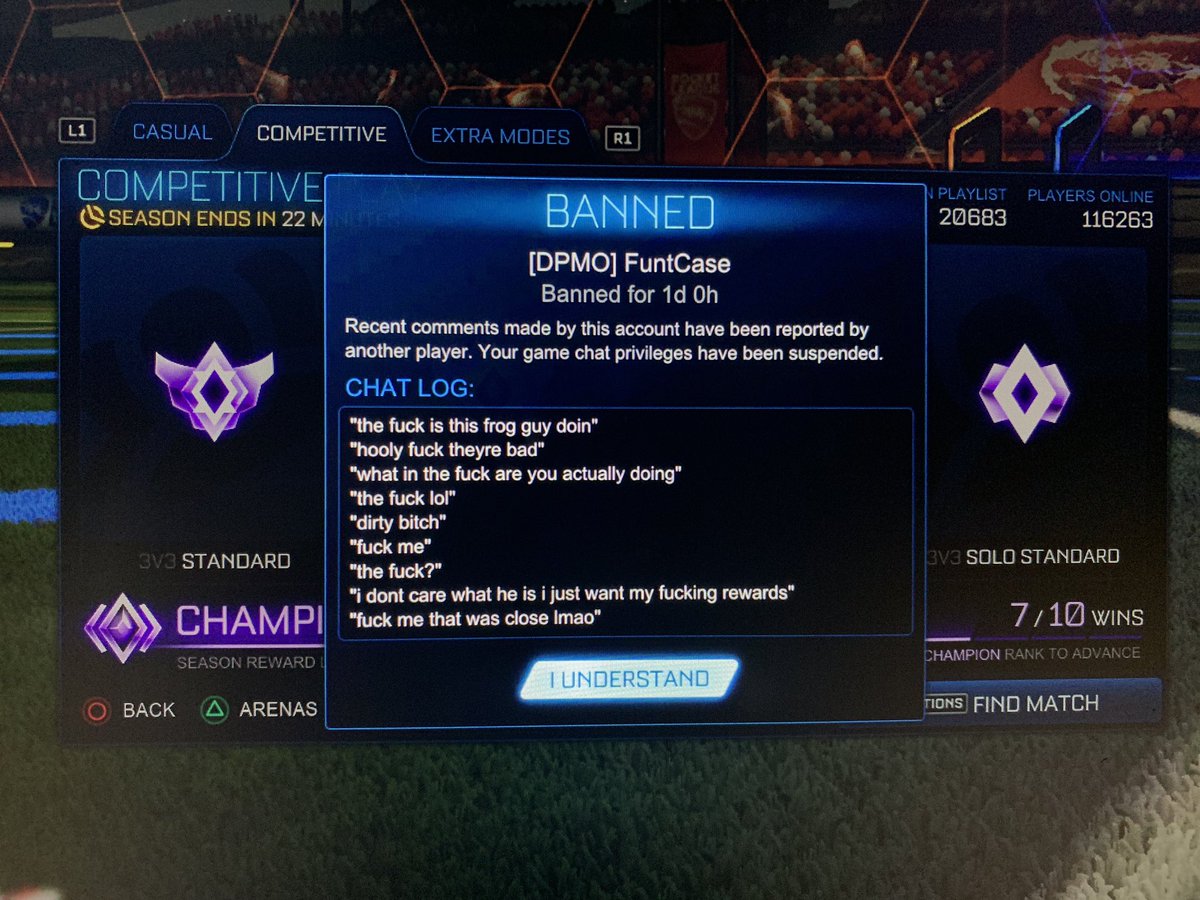 Funtcase Dpmo So Apparently If You Say Fuck Too Many Times In Rocket League You Get Chat Banned Pls Tell Me This Isn T Because Of Epic Games T Co 7d79ghnvgg