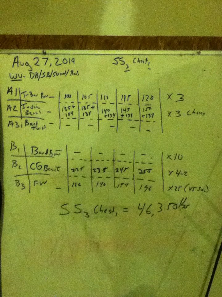 After a legs rehab day Monday SS3 chest1 end is near!