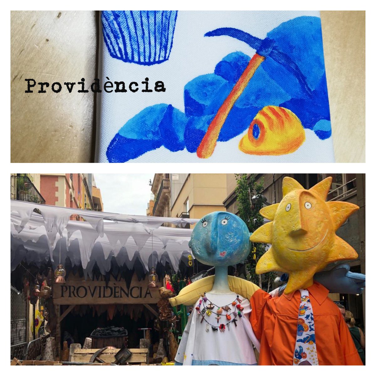 GegantsdeGracia's tweet photo. Per celebrar el 20Ăš aniversari, durant la @festagracia el #Torradet i la #Gresca van lluir una corbata i un collaret elaborats artesanalment per membres de la colla! En ells hi sortien representats els 24 carrers i places guarnits amb totes les seves temĂ tiques! @Cultupopularbcn https://t.co/iRoCzFWccU