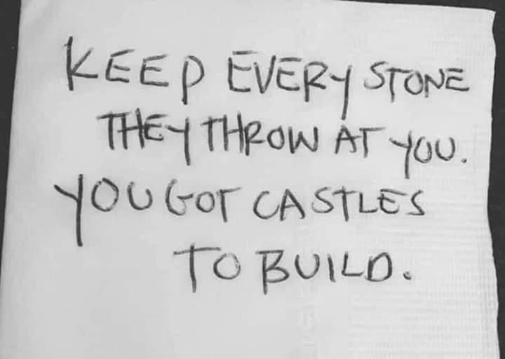 BigHints's tweet photo. ✨ Keep every stone they throw at you.
      You've got castles to build. ✨

#TuesdayThoughts 
#TuesdayMotivation https://t.co/EUT9iyvoOh