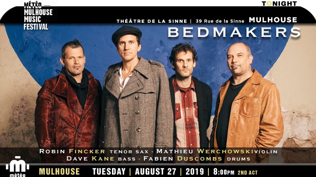 jazzsharing's tweet photo. →@Festival_meteo 2019 #Mulhouse 
BEDMAKERS : 'Tribute to imaginary folk' [French/British free-improvisation]
→https://t.co/upEEgBQQEw
* #RobinFincker ts #MathieuWerchowski v
@davekanemusic b #FabienDuscombs prc
 >Théâtre de la Sinne, TONIGHT8pm 2nd set
→https://t.co/P4r7HoqLgZ https://t.co/gQheEWsk5V