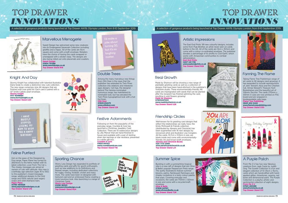 Prog_Greetings's tweet photo. #greetingcard Innovations launching at @TopDrawerLondon 
#TopDrawerAW19 8-10 September https://t.co/h9zXEL2fXu
@GCAUK #sweetdesign #stormyknight #crumbleandcore https://t.co/nH8bTeDkQE
