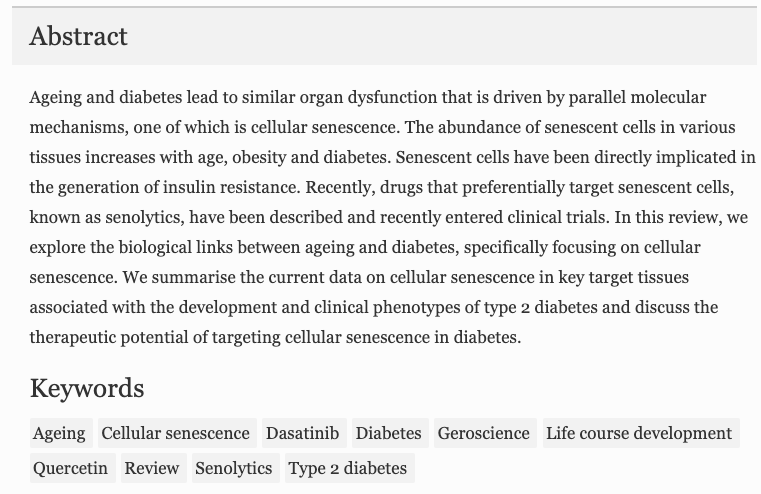 nxtstop1's tweet photo. More ––#Longevity What makes a #Centenarian #CuratedThread+ #Aging #OldestOld #Senescence #AntiAging #HealthyAging
mRT @DanielJDrucker Are senolytics coming to #diabetes? via @DiabetologiaJnl
Cellular senescence: at the nexus between #ageing and diabetes
https://t.co/G0mqpOoslY https://t.co/r1TJzGxGsX