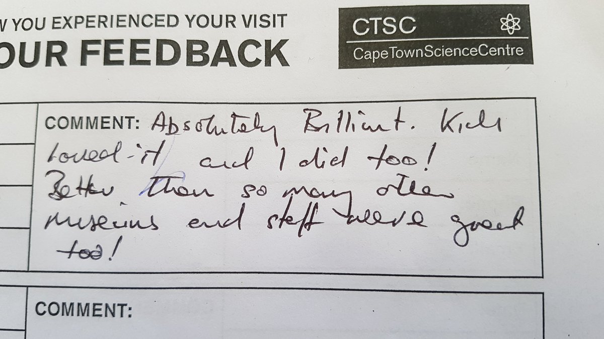 What a great way to start the week... love it when both kids and parents value the science centre!