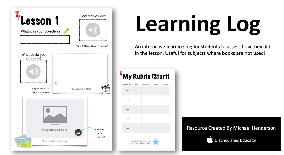 TechMrHenderson's tweet photo. Want students to log their learning each lesson but don't use books? Download this interactive Learning Log and get students to reflect on their learning. https://t.co/37QLz34Ox0  #ReflectOnLearning #LearningLog #ADE2019 #AppleEduChat #Pages https://t.co/guASeaKvb9