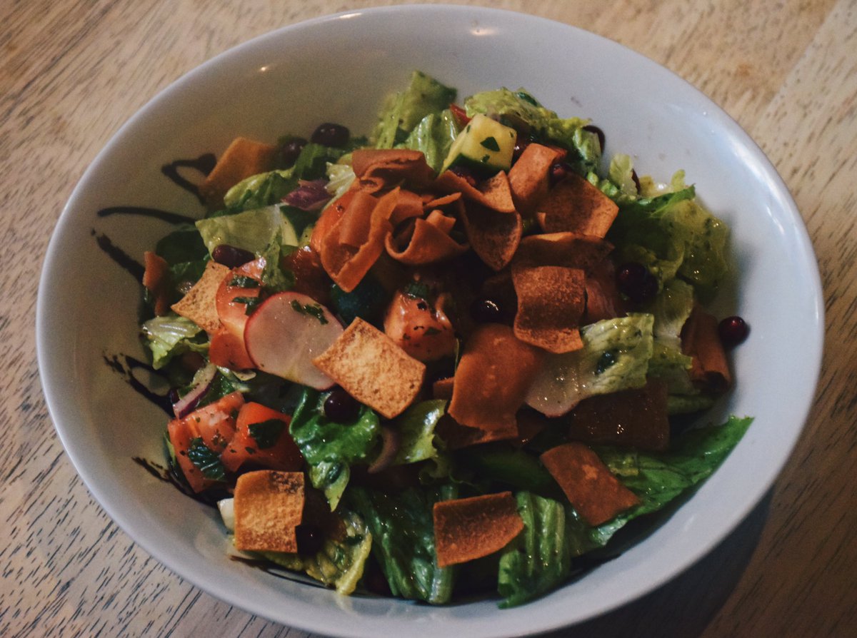 We have the most refreshing salad EVER on the menu for you - perfect for this heat ☀️ 

Meet our latest dish Fattoush 🥗 This is a Lebanese #salad with a healthy amount of lettuce, tomato, cucumber, radish with and an indulgent touch of croutons and pomegranate dressing 😍