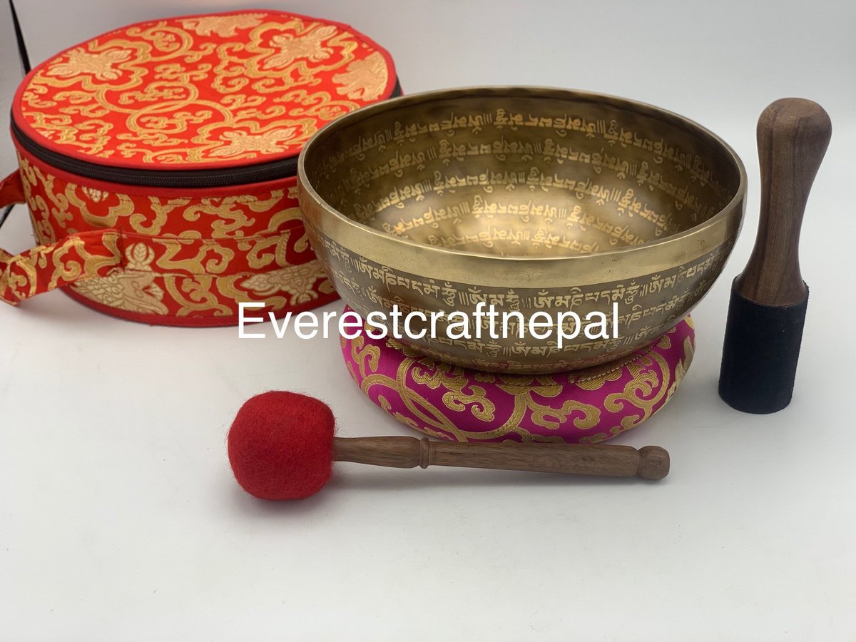 craft_nepal's tweet photo. Excited to share the latest addition to my #etsy shop: 10 inches Buddhist Mantra Etched Singing Bowl for meditation relaxation sound bath music therapy and healing Handmade in Nepal https://t.co/8WQtEhcdIL #everythingelse #religious #bronze #copper #singingbowl #singin https://t.co/T5pE9a1D6F