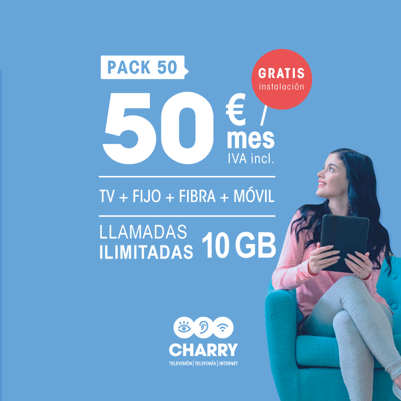 charrytv's tweet photo. Si con septiembre para ti también llega el momento de empezar a ahorrar, descubre nuestro #pack50 y disfruta de todos los servicios por tan sólo 50€/mes.
¿Quieres más información? Solicítala en e ☎️952 87 75 48 o en ℹ️https://t.co/4I0vjYQ17L https://t.co/7Nr9YbWOff