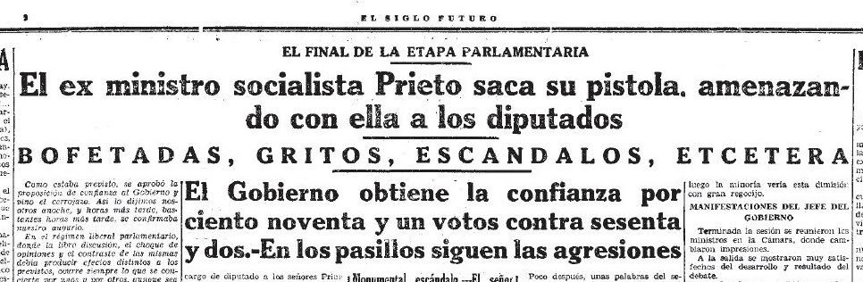 Indalecio Prieto, el socialista que asesinaba a la sombra.Desde el principio de la Segunda República se rodeó de una guardia personal a la que denominó “La Motorizada” y que se desplazaba en vehículos propios detraidos del parque movil de la Guardia de Asalto.