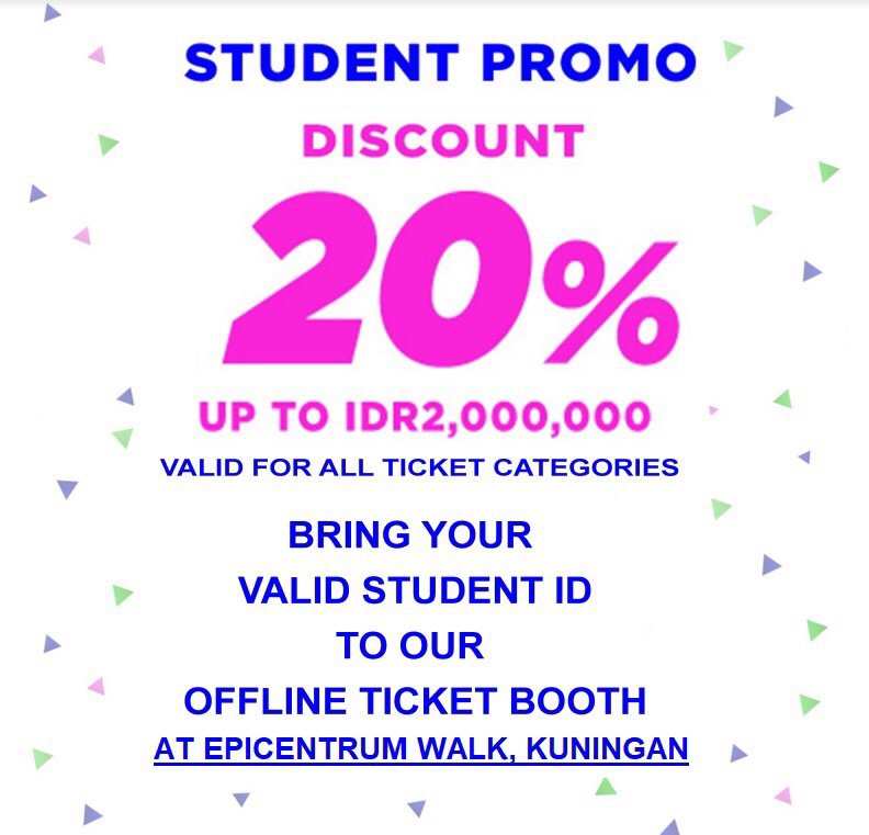 IndonesiaSkf's tweet photo. Tabungan masih belum cukup buat beli tiket Super K-Pop Festival Indonesia 2019? Jangan sedih, bawa kartu pelajar aktif mu ke booth SKF di Epicentrum mulai tanggal 28 Agustus dan dapetin diskon 20% hingga 2 juta! 🥰
_
_
#SKF #SKFIndonesia #SuperKpopIndonesia https://t.co/WGE2Ea4mtN