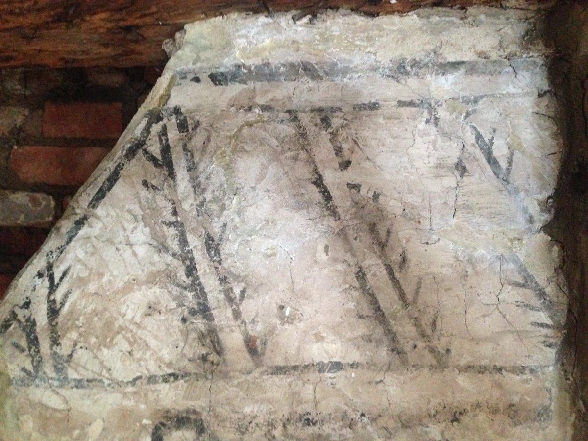ReptonArchives's tweet image. Great to start the new term viewing the fantastic conservation work done by Alex Carrington ACR on the rare Old Priory wall paintings, which probably date from the earliest years of the School.