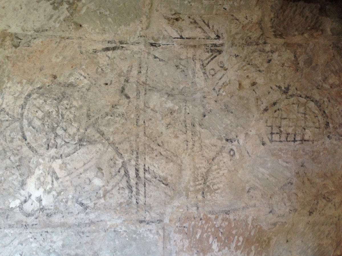 ReptonArchives's tweet image. Great to start the new term viewing the fantastic conservation work done by Alex Carrington ACR on the rare Old Priory wall paintings, which probably date from the earliest years of the School.
